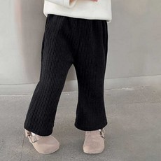 女童刷毛保暖喇叭褲，加厚長褲