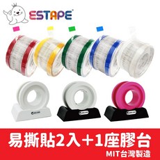 【王佳】OPP易撕封口貼紙 2入 - 台灣製造, 1個, 黃 + 藍（11mm x 55mm）,桃紅黑底