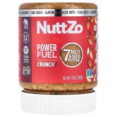Nuttzo 팔레오 파워 퓨얼 크런치 7가지 견과류 및 씨버터 340g(12oz) 1팩, 340g, 1개
