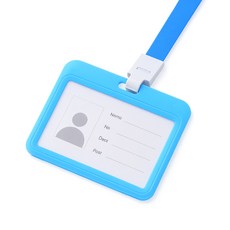 키미블랑 목걸이 방수 명찰 케이스, 20개, 가로라이트블루