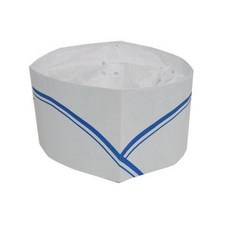 萊亞生活館 日式廚師帽(低)-紙帽.船形帽【白色/藍色條紋】100頂, 1個