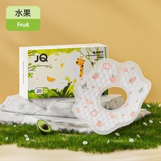 婧麒一次性口水巾嬰兒寶寶圍嘴新生兒防水防吐奶圍兜墊巾紗布男女, 1個, 水果樂園20片/盒【綿柔防水獨立包裝】