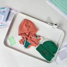 20cm 인형옷 후드티 비니 세트 솜인형옷 티셔츠, 20cm 적용, 오렌지, 1개