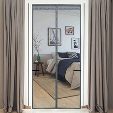 모기장 90x210cm 그레이 방문 차단 창문 문틀 도어 출입문