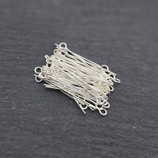 비즈톡 [SVT-1-51]순은부자재 실버925 실버9핀 0.5x20mm 순은구핀 1개