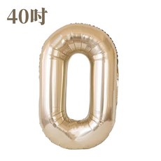 GoGraphy 鋁箔氣球 生日氣球 慶生氣球 生日派對裝飾, 白金色40寸｜數字0, 1個