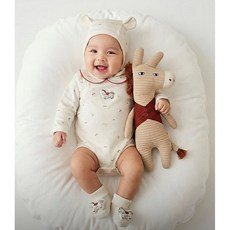 모이몰른 말띠 말인형 선물 딸랑이인형 포니 촉각인형 M2453BW47P, 1개, 베이지