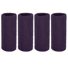 YELARXI 손목 밴드 스웨트밴드 스웨트 스포츠용 15.2 x 7.6cm(6 3인치) 및 4팩 핑크 핏 (테니스/농구/축구/달리기/운동/남성 여성용), 딥 퍼플
