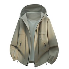 戶外防風工裝外套 秋季新款美式機能運動夾克 登山服, XL, 淺綠