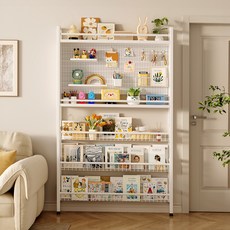 超薄置物架 牆邊櫃 鋼製落地收納架 客廳走廊書架 一體式設計多層儲物空間, 【鋼製-加粗加厚】62*12*188cm,用料紮實 穩固承重