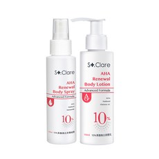 St.Clare 聖克萊爾 10%果酸煥白美體乳 100ml 10%果酸煥白美體噴霧 100ml, 2個, 10%果酸(美體乳+噴霧)