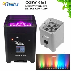6x18W 6 in 1 RGBAW+UV 파 빛 무선 원격 제어 LED 배터리 디스코 DJ 바 콘서트 조명, 01 빠른  Mainland, 01 White, 15 1 Light