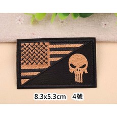皮卡布 骷髏刺繡布貼 圓形臂章, 1個, 4號,熱熔膠款