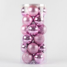 聖誕裝飾 聖誕球 套裝 掛件 聖誕樹裝飾, 1個, 粉色,桶装4CM圣诞球 24pcs