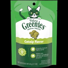Greenies 貓咪潔牙餅 - 貓薄荷口味, 60g, 1個, 舒壓貓薄荷