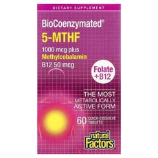 Natural Factors 내추럴 팩터스 메틸 엽산 1000mcg Methylfolate, 1개, 60정