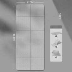 휴대용 접이식 TPE 요가 매트 양면 미끄럼 방지 피트니스 패드 홈 필라테스 운동 여행 사무실 낮잠용, 03 183 61 0.8cm, 12 Grey Pose Diagram