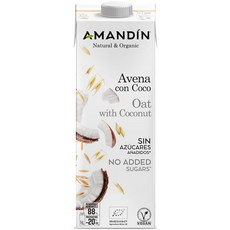 스페인 아만딘 amandin oat and coconut drink 슈가프리 오트 코코넛 드링크 음료, 2개, 1L