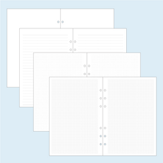 [속지] 줄 격자 점 무지 : 6공 다이어리 속지 리필내지, 무지노트(BLANK), 80p