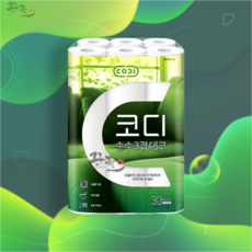 코디 순수 3겹데코 화장지, 30m, 30개입, 1개