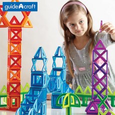 童心園 GuideCraft 磁力空心積木 26/48/74/100件組 幾何磁力積木 半透明積木 STEAM玩具, 1個, 26件