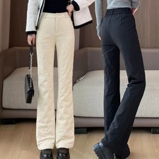 여성 세미 부츠컷 패딩 팬츠 방수 방한 가을겨울 기모 도톰한 빅사이즈 두꺼운 따뜻한 오버핏 나팔바지