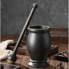 깨갈이 무쇠절구 분쇄기 주철 방망이 절구통 다지기 미니 한약방 주물 향신료 으깨기, 1개