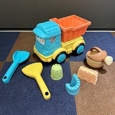 7件組 交通造型 沙灘玩具 挖砂組, 1個, 卡車沙灘桶(7件),隨機色出貨