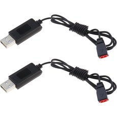 ECSiNG 2Pcs USB 충전 케이블 교체용 SYMA X5HW X5UC X21 X21W RC 쿼드콥터 와이어 블랙, ECSiNG 2Pcs USB 충전 케이블 교체용 SYM