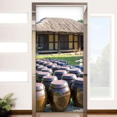 아트박스/꾸밈 fh231-현관문시트지_장독대가있는시골풍경