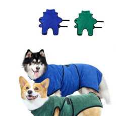 강아지 목욕 가운 드라이 극세사 반려동물 고양이 목욕 가운 목욕타월, 네이비