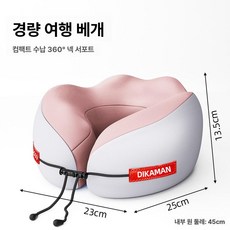 여행용 U자형 메모리폼 목베개 휴대용 비행기 기내용 목지지 출장용 직장인 회사, 피치핑크