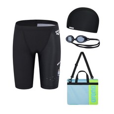 [브랜드정품]아레나 남아동 일반 4부 실내 키트 수영복(도너리)(A4BB1KB04)BLK 초등생존수영키트 생존수영복세트