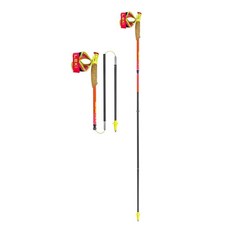 LEKI Ultratrail FX.One Superlite 탄소 접이식 경량 트레킹 폴 하이킹 및 트레일 러닝용 - 레드-옐로우-카본 105cm 130850 5528811050