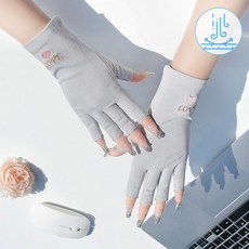 버라인 여성 자외선차단 손가락 반장갑, 그레이, 1개
