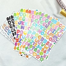 위시스튜디오 동글 컬러풀 알파벳 스티커 15장 세트, 1개, 1세트(15장)