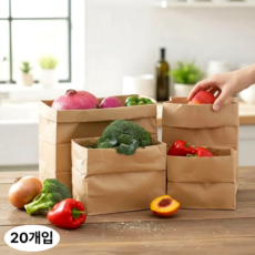 세요나 분리정리 냉장고 크라프트 봉투, 20개