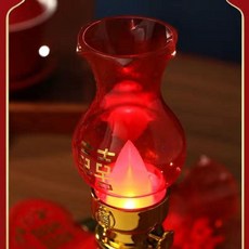 無品牌 結婚電子蠟燭龍鳳燭臺婚禮蠟燭喜燈陪嫁子孫燈長明燈婚慶用品一對, 衕心雙喜燈罩 1個裝 燈罩
