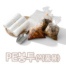 무독성 PE봉투 식품 투명 반찬 비닐 봉투, 200개, 4L