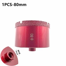 M10 스레드 진공 브레이징 건식 다이아몬드 드릴 비트 세라믹 타일 구멍 톱 화강암 대리석, 03 80mm