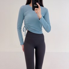 로라벨 네스 옆셔링 포인트 커버업 필라테스 요가 상의 옷 커버업 운동복 탑 긴팔 크롭
