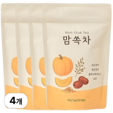 카페인 없는 맘쏙차 늙은호박 볶은현미 루이보스 대추 호박 붓기차, 4개, 30개입, 1.5g