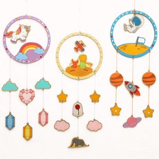 [클릭해바] 모빌 만들기 밤과꿈 어린이방 DIY 미술활동 어린이 유치원 꾸미기 재료 초등 학교 민화샵 드림캐쳐, 1개
