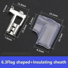 플래그 타입 플매트 카펫 러그 용수철 암단자 직각 L자형 와이어 커넥터 황동 러그인 엘보 절연 외피 6.3mm 4.8mm 2.8mm, [01] 6.3Flag   100Set, 05 6.3Flag type 100Set