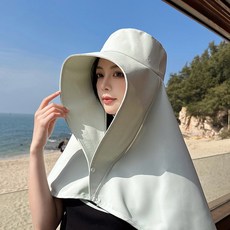 햇빛가리개 목보호 일체형 모자 등산 산책, 민트, 1개