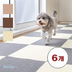 일본 산코 강아지 고양이 미끄럼방지 발수 타일매트 조각매트 두께 3mm 6개입, 6개, 그레이