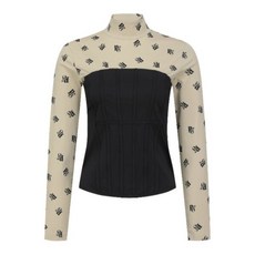 [파리게이츠(프)] 파리게이츠골프긴팔티 NQC 521D1TI305_BG 여성 솔리드 뷔스티에 절개 긴팔 티셔츠