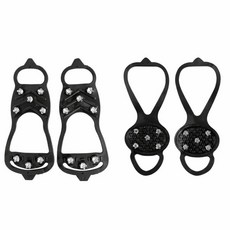 미끄럼방지 도시형 아이젠 1+1 도시형 눈길 빙판길 겨울 신발용 어르신안전, 앞커버 블랙, 화이트