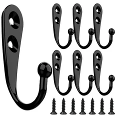1/20pcs 빈티지 후크 작은 골동품 벽 걸이 곡선 버클 경적 잠금 나무 보석 상자 가구 홈 장식, 05 Black, 03 10PCS