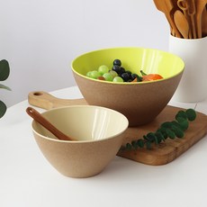 OMADA 이탈리아 오마다 에코 리빙 샐러드 볼 믹싱볼, 그린 우드 3.5L